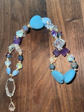 Celestia Crystal Dust HangCharm (Amethyst, Blue Jade, Rainbow Lava Rock)